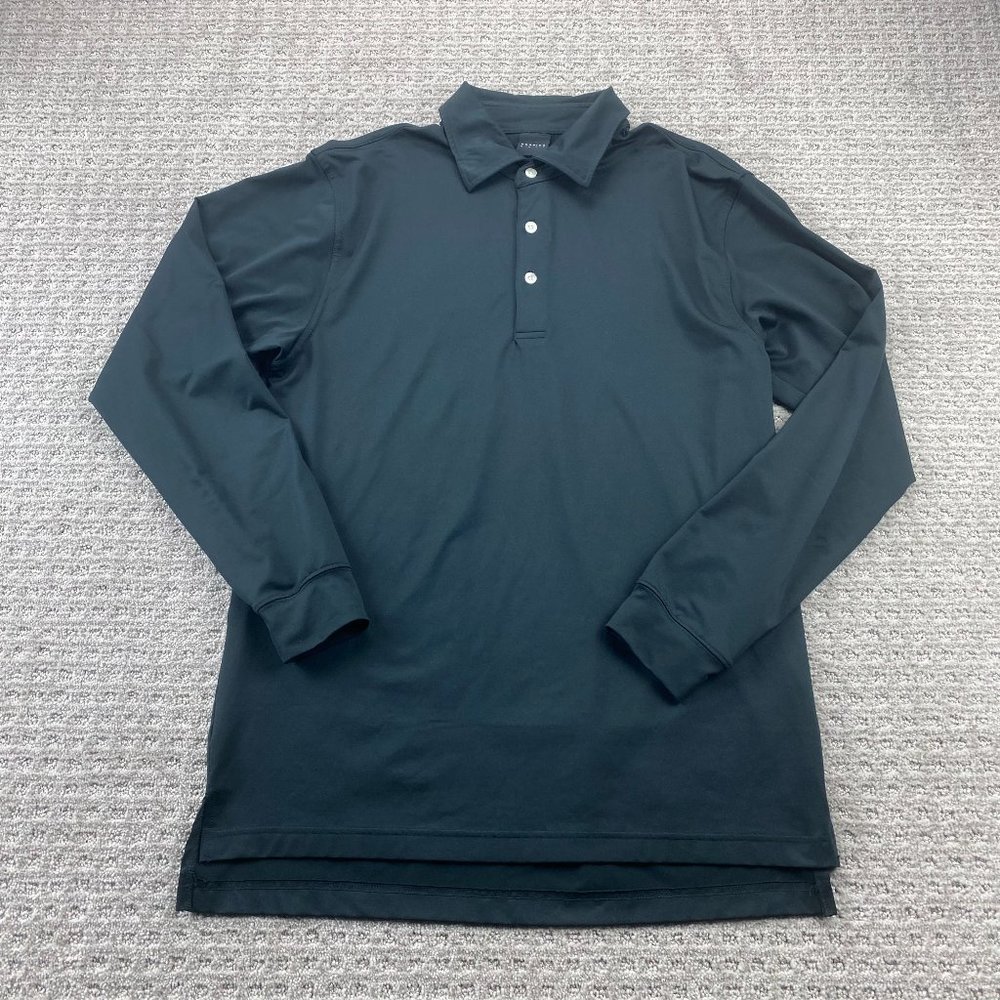 Dunning Golf Shirt Men Medium M Black Long Sleeve Polo 1/4 Button Golfing Golfer